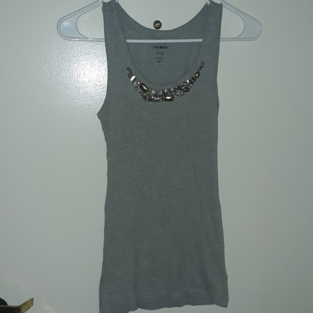 Old navy grey tank with embellishment